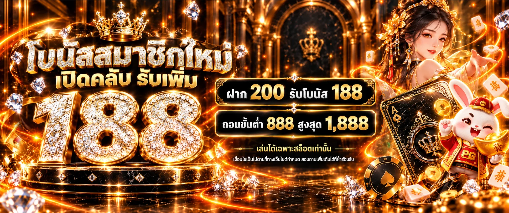 ROO99 สล็อต โบนัสสมาชิกใหม่กับตัวละครกระต่ายนำโชค